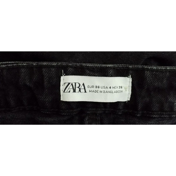 Zara Black Skinny High Rise Raw Hem Jeans Size 4 - Picture 5 of 5